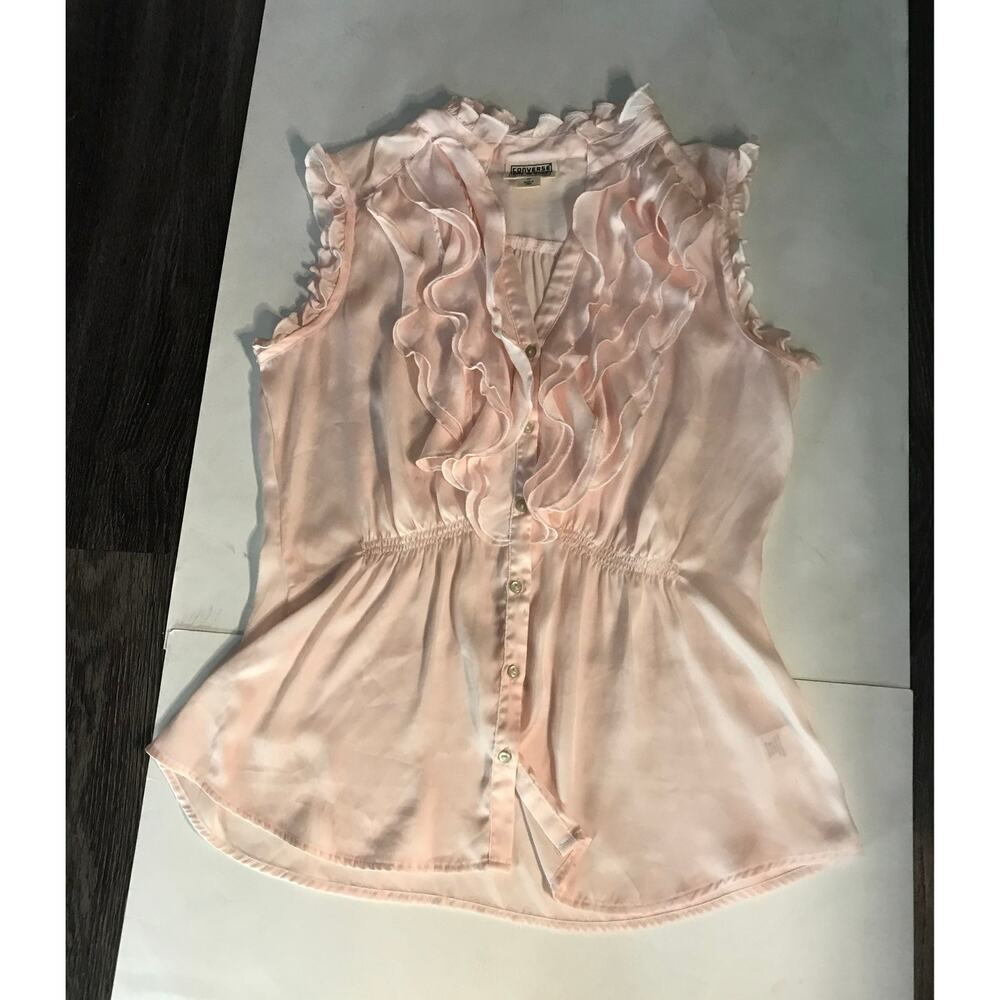 Converse One-Star Pink Ruffled V-Neck Top M Casual Angelcore Preppy Y2K Boho - Picture 5 of 12